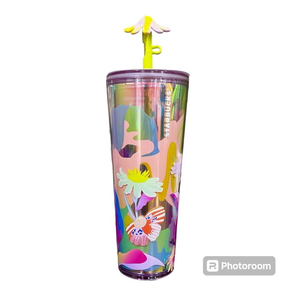 🌻 Starbucks Summer 2024 Flower Field Silicone Straw Topper Tumbler Venti 24oz